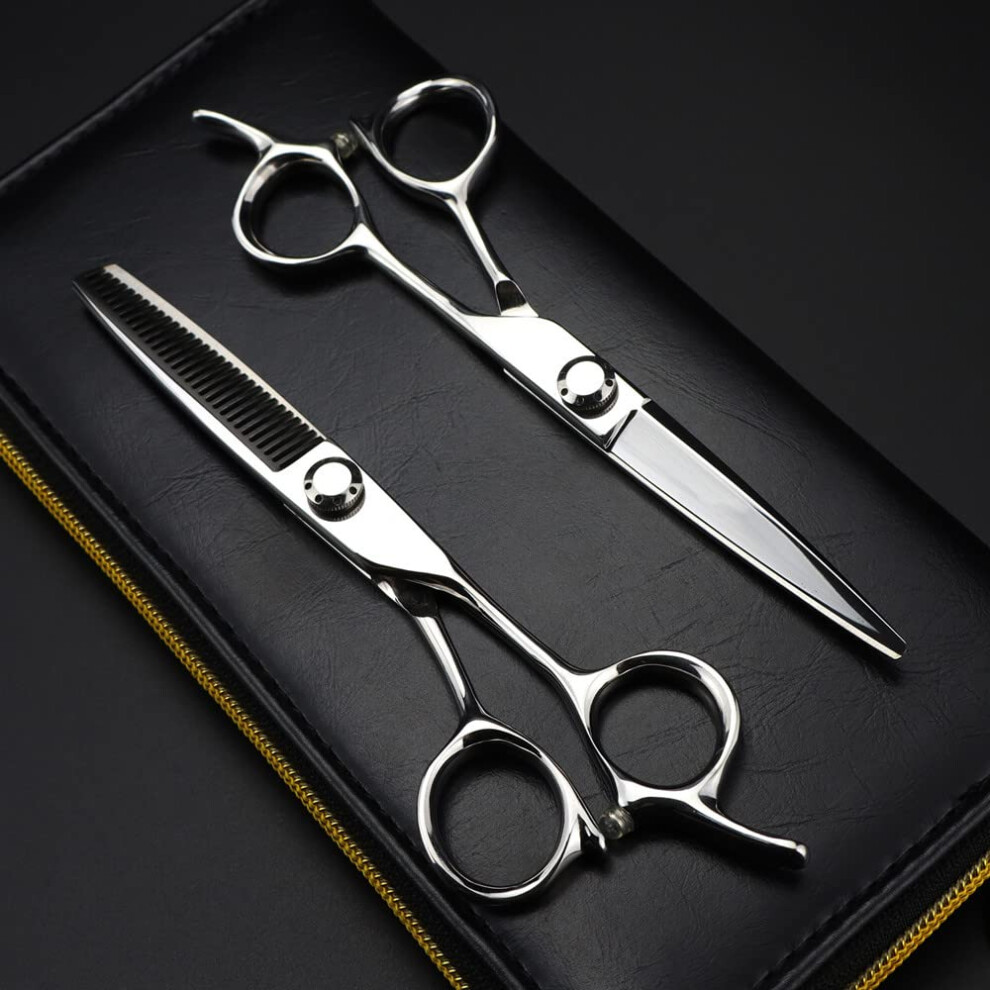 Silver Hair Cutting Scissors, 6Inch, Professional 440C Steel Scissors, Hair Scissors, Haircut, Thinning Shears, Barber Scissors.
