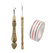 2 Pieces Vintage Metal Seam Rippers and Sewing Positioning Tape Set, Ergonomic Handle, Handy Seam Ripper Thread Remover Gold