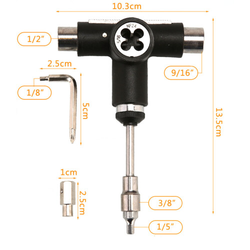 Εργαλείο Skateboard Garneck, Καινοτόμος Δομή για Skateboard T Tool Αξεσουάρ, Φορητό 1