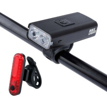 Fietsverlichtingsset, superheldere LED-koplamp en -achterlicht voor de fiets, USB-oplaadbare fietslampen met 2400 lumen en een zichtbaarheid van 200
