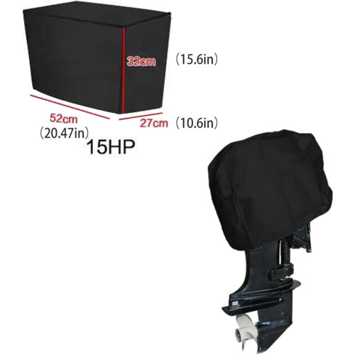 Adjustable Boat Cover Kit Sunproof SnowProof Engine And Propeller Protector For Outboard Motors Quick Release Storage 2