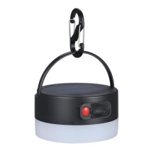 Op batterijen werkende solarlantaarn, weerbestendige outdoor campinglamp met mini-powerbank en 3 lichtstanden.