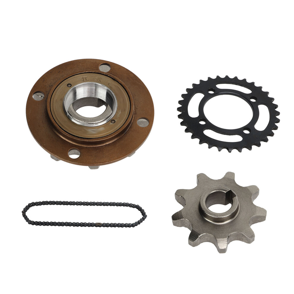 Excellent Forging Process Drivetrain Kit, Large Power Transmission 420 Chain Sprocket Set With 32T Chainring And 9T Sprocket, Aluminum Alloy Toothless 9088816441591