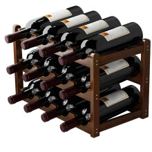 3 Tier Wooden Wine Rack Standing Stackable Wine Holder Cupboard Storage Holds 12 Bottles Home Office Use