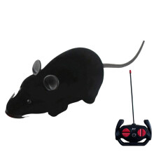Robotic Cat Toy Remote Control Toy Wireless Electronic Mouse Black For Cats Dogs Pets And Kids