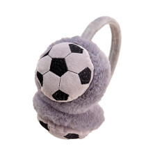 Paraorecchie morbidi in pelliccia sintetica per bambini e adulti, paraorecchie invernali facili da indossare con dettagli da calcio, taglia unica