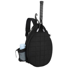 Tennis Racket Bag  Equipment Bag With Quilted Shoulder Strap, Water Bottle Holder, Black
