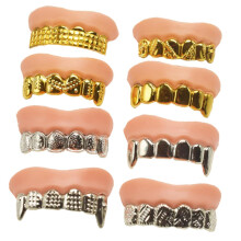 Pack of 8 Fake Teeth Halloween Zombie Teeth Prop False for Costume Party Prank Joke and Cosplay Accessories