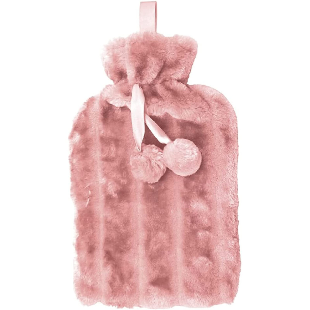 Hot water bottle 2000 ml, large capacity with soft plush cover, warm pack for cramps