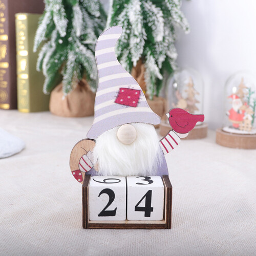 Ξύλινο ρουστίκ ημερολόγιο Advent με αριθμητικούς κύβους, προσαρμόσιμα 1