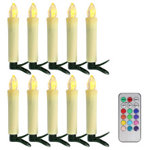 Remote Control LED Taper Candles, Flameless Battery Operated Christmas Tree Lights with Realistic Flickering Appearance, Timer Function Dimmer Warm Wh