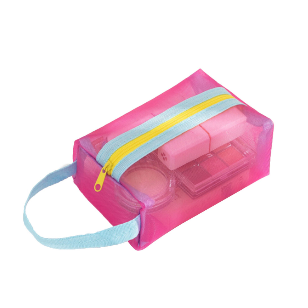 Reusable and Serviceable Chenille Letter Patches Makeup Bag, Well Made and Attractive Mesh Pouch with Zipper Design for Women (14x9x5cm, 20x6x5cm, 20x