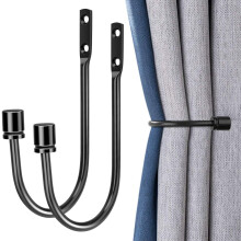 Väggmonterade gardinstänger, metall med matt borstad nickelfinish, mångsidiga och hållbara, enkel installation, förbättrar ditt bostadsutrymme
