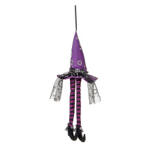 Chapéu de Mago Assustador Iluminado com Tema de Halloween, Luzes LED a Bateria, Fácil de Pendurar, Enfeite para Ambientes Internos e Externos, Cria