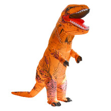 Dino jelmez felnőtteknek és gyerekeknek, tematikus partikra felfújható T-Rex jelmez könnyen felfújható és felszerelhető mechanizmussal,