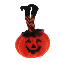 Sweet Halloween Pumpkin Doll Autumn For The Classroom Foot Sculpture Pumpkin Decoration For Indoor Festive