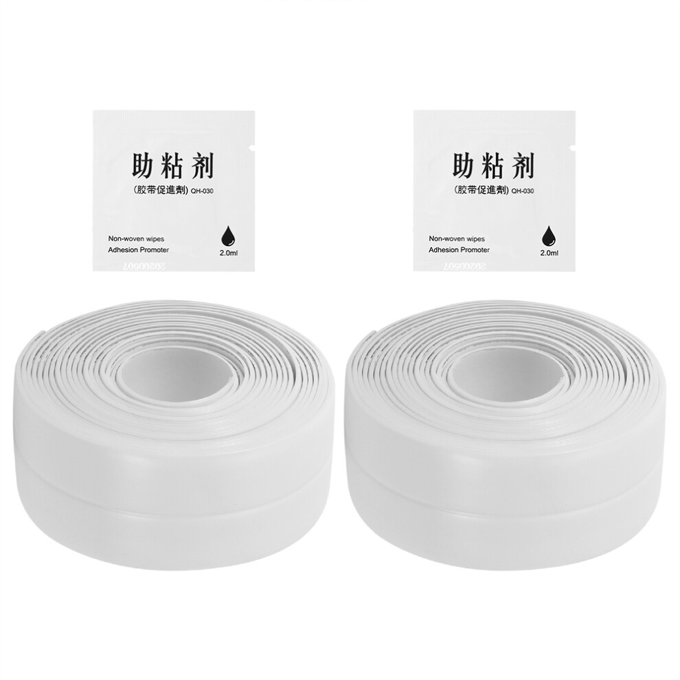 Waterproof Strips For Home, Self-Adhesive Sealant Caulk Tape For Kitchen Bathroom Sink, Gas Stove, Toilet Bottom, Corner Gaps (2Pcs), Dirt-Proof Caulk 9554910998052