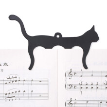 Cat Music Book Clip Cute Cat Shape Book Holder Piano Sheet Holder (Black)