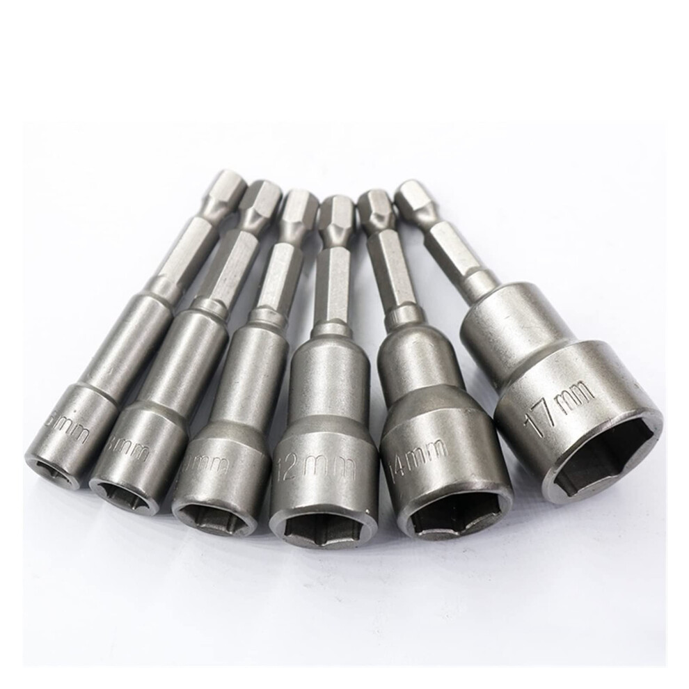 Power Screwdriver Nut Driver Bit Set, 617Mm, 1/4Inch Hex Shank, Impact Nut Driver Bits, Wrench Socket, 6 Pcs 9119770300379