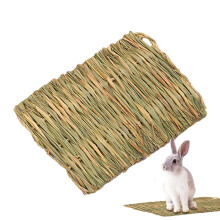 Matte Braided Sleeping Mat Soft Chew Mat with Natural Grass Bedding as Sleeping Area and Play Zone for Cats, Dogs Straw Mat