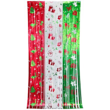 2m Merry Christmas Party Background Foil Fringe Curtain Sequin Backdrop For Photo Wall Decor Red White Green