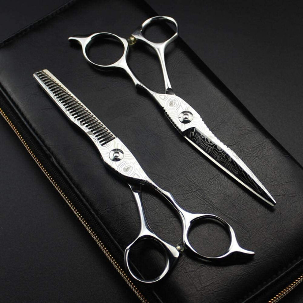 Professional hairdressing scissors made of Damascus steel, 6 inches