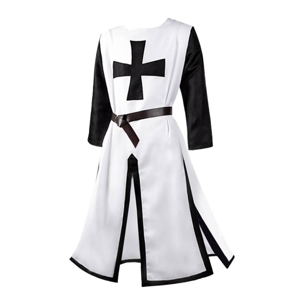 Black Medieval Clothing Men's Crusader Knight Costume 3XL Halloween, Cosplay, Viking Tunic