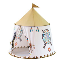 Tipi-speeltent voor kinderen, eenvoudig op te zetten, opvouwbaar speelhuisje met draagtas, duurzame constructie en geventileerd gaasraam.