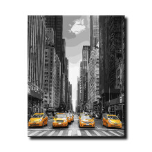 Diy Oil Painting, Adult's Paint by Number Kits, Acrylic Painting York Taxi 16X20 Inch (Frameless) Frameless16'x20'(40x50cm)