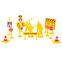 6 . Kleine Baustellenkegel Und Verkehrsschilder Für Kinder Gelb