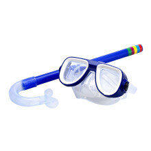 Kids Snorkel Set Wide View Goggles For Water Sports And Diving Blue And Yellow 35x15x6 cm