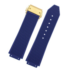 Hublot Big Bang Black Blue White Silicone Rubber Band with Men's Butterfly Buckle Watch Strap Accessories 26 x 19 mm Dark BlueGold 25.19mm