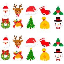 Schattige rendier muurstickers, bruin rendiergezicht voor kerstfeestdecoratie, set van 100 glitter rendierstickers voor taartdecoratie