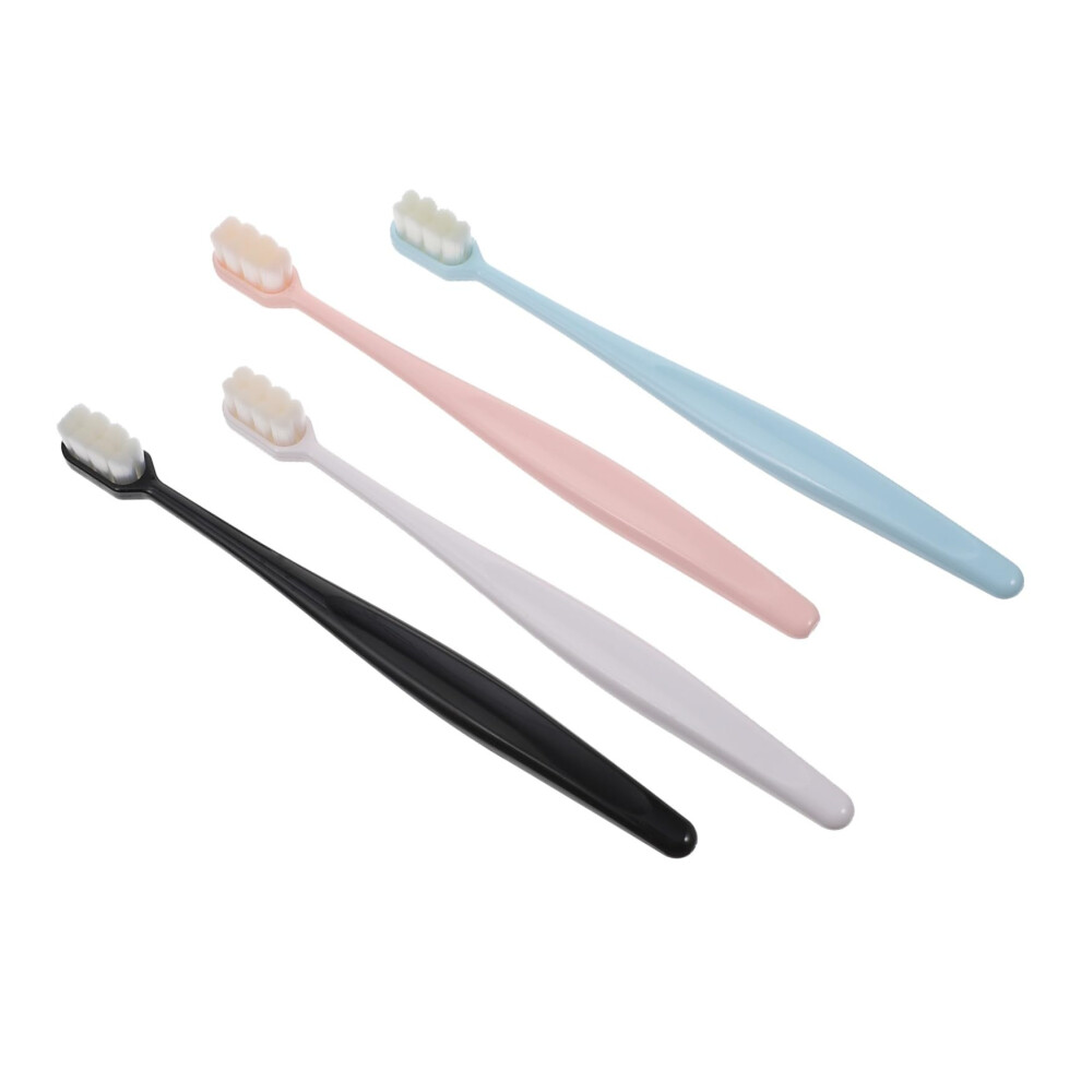 Pack of 4 Soft Toothbrush Child Adult First Toothbrushes Bristle Maternity Manual Toothbrush  Transparent PBT Brush Filament