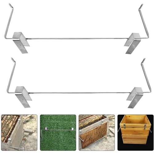 Pack of 2 Beehive Stand Beehive Frame Holder Beekeeping Equipment Beehive Frame Handle Silver 2