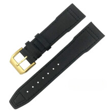 Leather strap 20 mm 21 mm 22 mm for IWC IW3777 IW3270 Mark 18 Big Pilot watches, brown, soft calf leather Black / goldcolored 21 mm