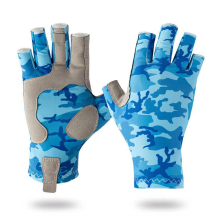 Dünne, fingerlose Handschuhe für Outdoor-Sportarten, UV-Schutz, elastisches und atmungsaktives Material, rutschfestes Design für Angeln,