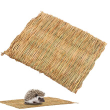 Cat Grass Mat Braided Resting Pad, Soft Chew Mat with Natural Grass Litter as Sleeping Spot and Play Area for Cats, Dogs, Large Straw Mat