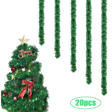 Indoor and Outdoor Party Decor, Festive Addition Tinsel Garland with Versatile Application Waterproof Metallic Foil Decorations Shiny Streamer for Chr
