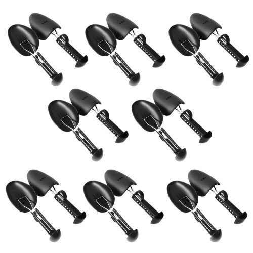 8Pares De Plástico Preto Ajustável Para Tênis E