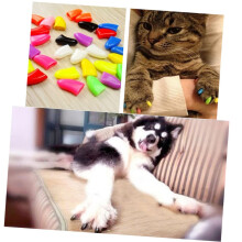 20 Pieces Cat Claw Protective Caps Black Soft and Safe Nail Covers for Cats Effective Scratch Protection Easy to Apply Fashionable Design