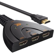 HDMI Switch, 3Port, 4K X 2K, HDMI 1.4b Switcher, 3 In 1 Out Hub, DVD HDTV Xbox PS3 PS4 Compatible