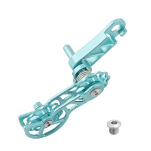 Aluminum Alloys Single Speed Mountain Bike Chain Tensioner 11T Guide Roller Double Spring Green