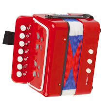 Toy Accordion for Kids, 7 Keys, Portable, Red