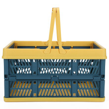 Handle Design Storage Basket For Everyday Use, Hollow Design With Easy To Assemble Feature, Collapsible Crate Offering Foldable Handle Storage Crate B