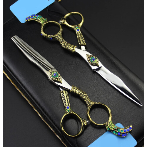 Retro haircutting scissors, thinning scissors, barber scissors set, barber scissors tool