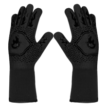 Easy Clean And Store Gloves, Ultra-Strength Aramid Fiber Heat Resistant Gloves, Non-Slip Fire Gloves for Cooking, Baking, Grilling, 14.5 Inch (Heat Re
