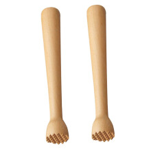 Wooden Muddler 2 Piece Set Bar Ice Crusher Pestle For Cocktail Mixing And Milk Tea Stirring Kitchen Tool