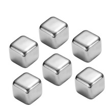 Whiskey Stones 6Piece WearResistant Stainless Steel Set for Spirits, Reusable Ice Cubes with Edges, Bar Gatherings