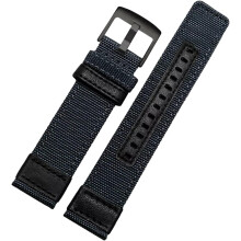Classic Nylon Watch Straps, 20/22/24mm, Durable Men's Canvas Strap  Black with Red Silvery Clasp